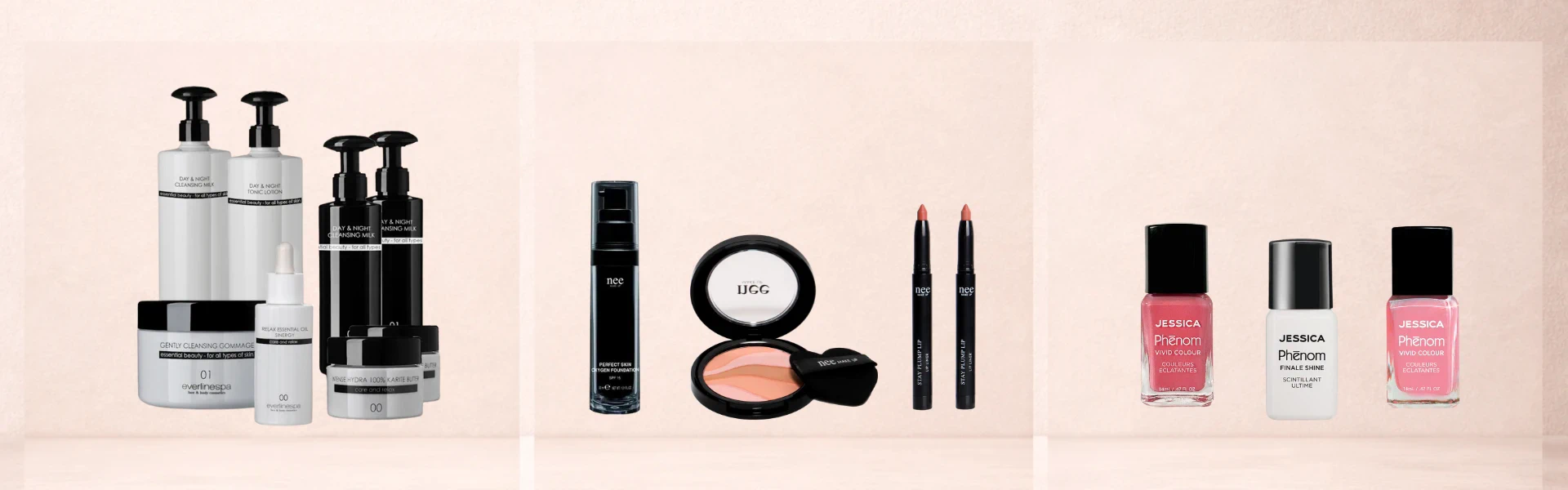 Everline Spa, Nee Makeup Milano and Jessica Nails professional beauty brands